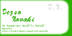 dezso novaki business card